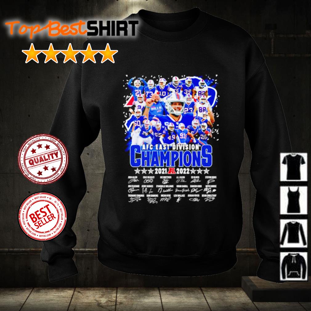 Buffalo Bills AFC East division champions 2021 2022 signatures new 2022  shirt, hoodie, sweater, long sleeve and tank top