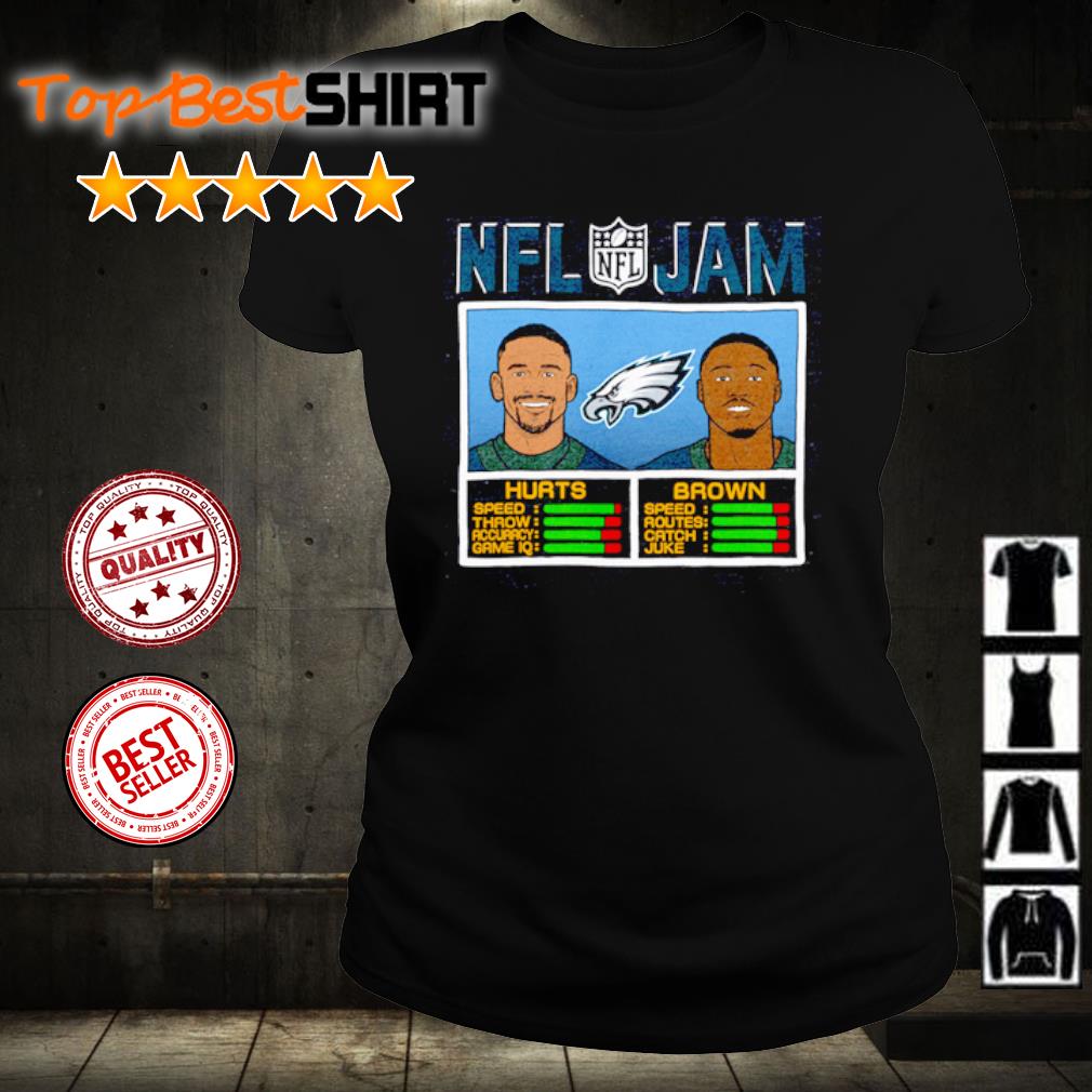 NFL Jam Eagles Hurts and Brown shirt