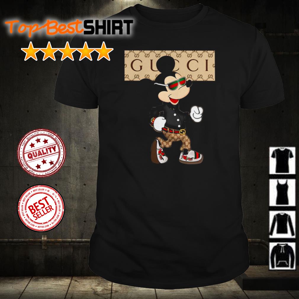 Mickey Mouse wearing Gucci shirt, hoodie, sweater and ladies tee