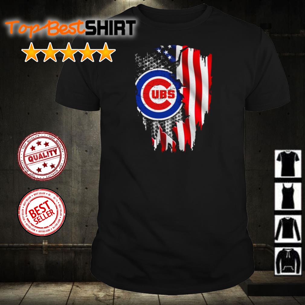 Nice Chicago Cubs Inside American Flag Shirt - Daintytee